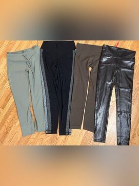 Four pairs of leggings, Vuori, Spanx, Matilda Jane Medium